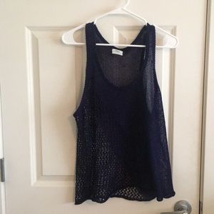 Madewell open mixed weaved tank